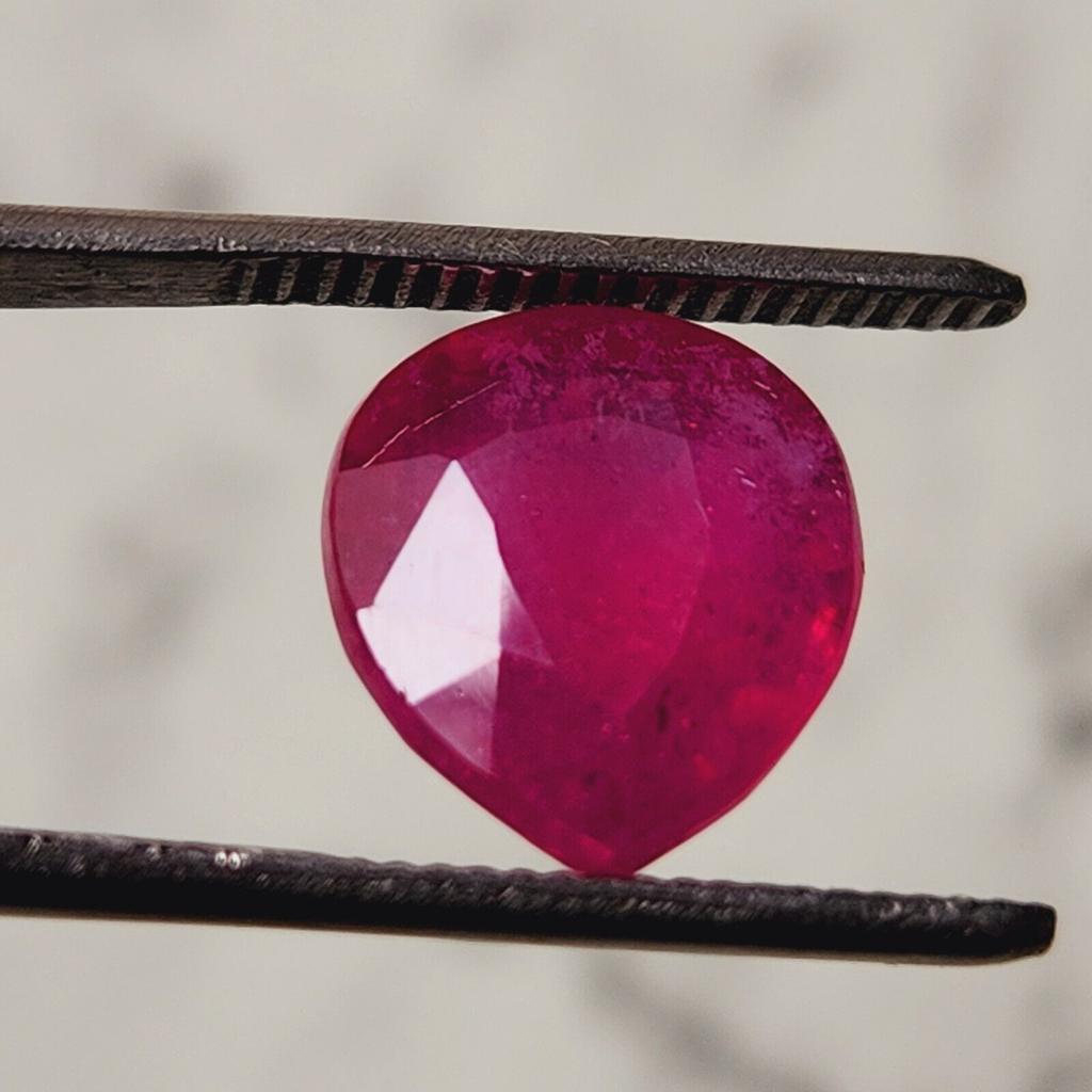 7.30 Cts Natural Mozambique Red Ruby Heart Shape Certified Heated Gemstone