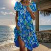 Women's Fashion Graceful Retro Floral Print Print Summer Spring Short Sleeve O-Neck Casual Dresses