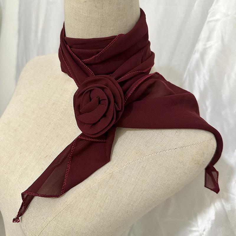 26 Colors Decorative Headscarf Solid Pink Rose Knitted Scarf Shawl Shawl Flower Sunscreen Headscarf Ladies Office Scarf