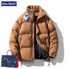 Американская хлопковая куртка мужская зимняя новая флисовая утолщенная трендовая брендовая стеганая куртка ретро замшевая куртка теплая хлопковая куртка