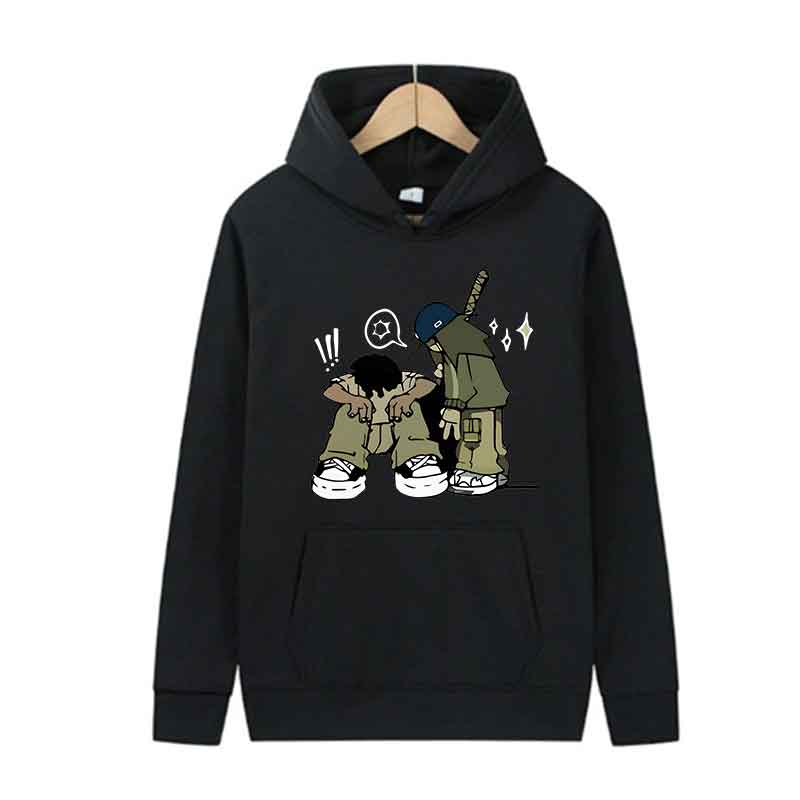 Men Long Sleeve Hoodie Good Friends Print Autumn Casual Fashion Pullover Street Trend Hooded Sweatshirt Clothing Sports Tops