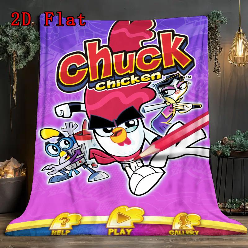 Kung Fu Chicken 2D Flat Pattern Flannel Blanket High quality All Seasons Warmth and Comfort Perfect for Christmas Gifts.MMT0918245
