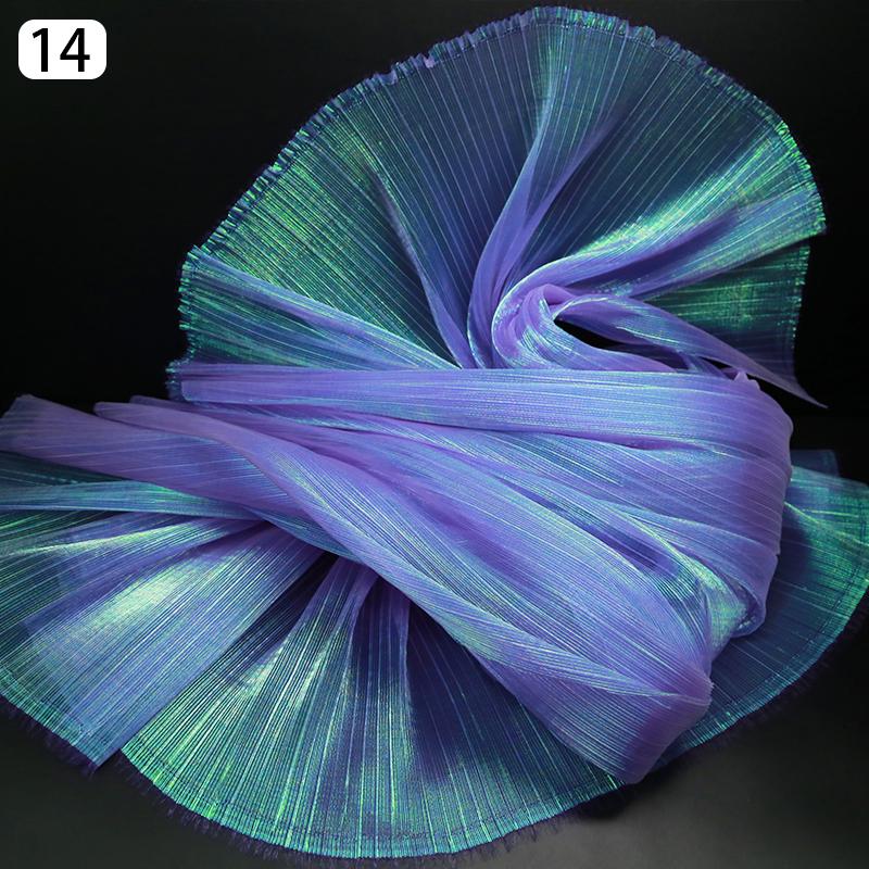 Organza Mermaid Pleated Fabric Ruffled Tull Wedding Photography Background Stage Decoration for Costume Party Dress Sewing Craft