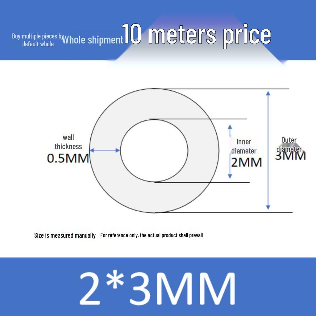 Маленькая высокотемпературная пищевая силиконовая трубка - Внутренний диаметр 0,3-1