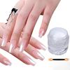 AUTAKI Aurora Nail Powder, White Mirror Powder, Aurora Powder, Mirror Nails, Pearl Nail Powder, Clear, Fashionable, Simple Design, Trendy, Nail Salon
