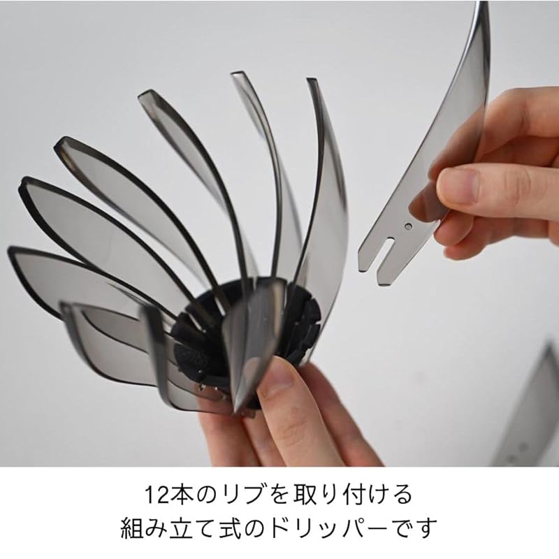 Капельница HARIO V60 SUIREN 02 черная На 1~4 чашки кофе ручная капельная спиральная ребристая VDSU-02-TB