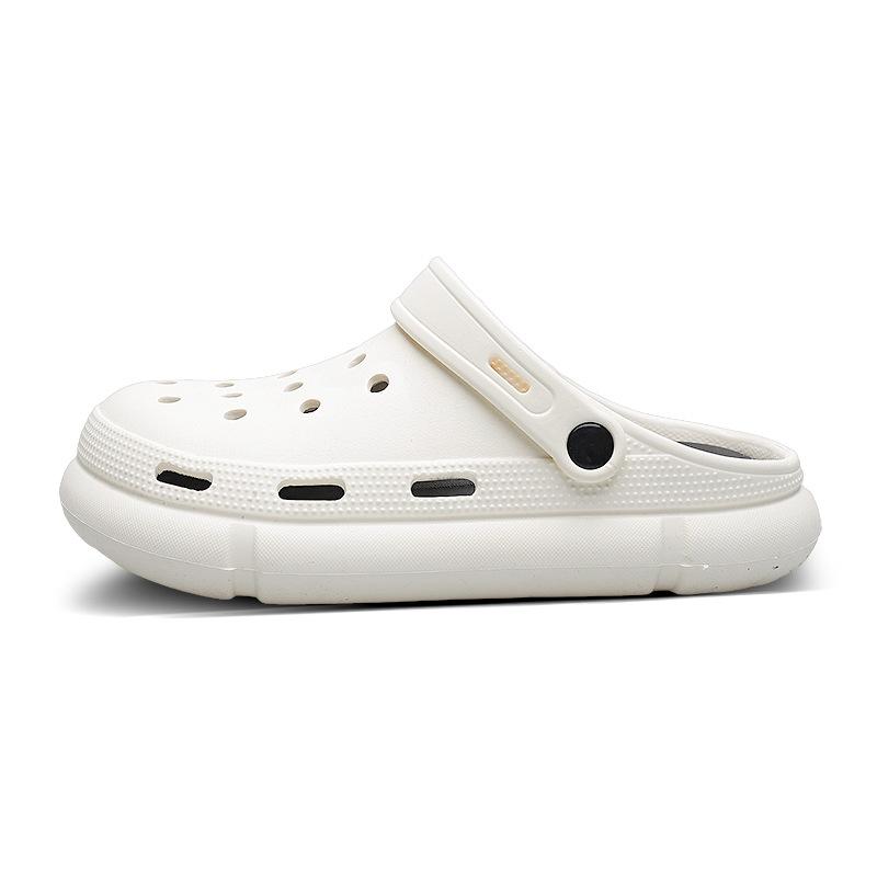 Летние новые дырочные туфли мужские корейские версии модных тапочек-мешков мужские двойные нескользящие пляжные сандалии на толстой подошве