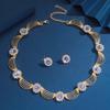 Модный комплект ювелирных изделий ожерелье серьги для женщин дамы