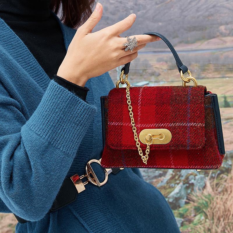 Стильная сумка-тоут из твида Харрис для женщин, большая вместимость, повседневная наплечная сумка