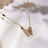 925 Sterling Silver Shell Butterfly Necklace for Women Gold Charm Clavicle Chain Necklaces Jewelry Gift Wholesale S-N696