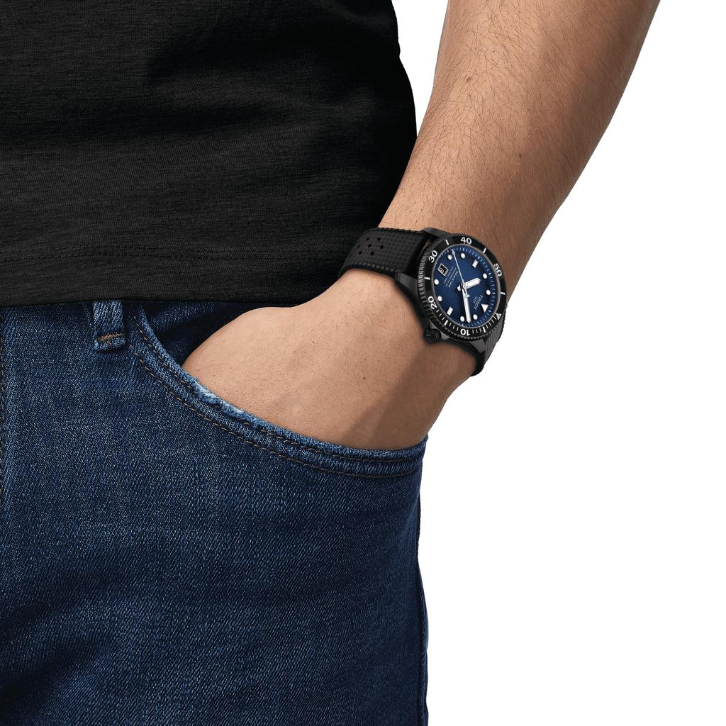 Tissot Мужские модные часы с синим циферблатом T120.807.37.041.00