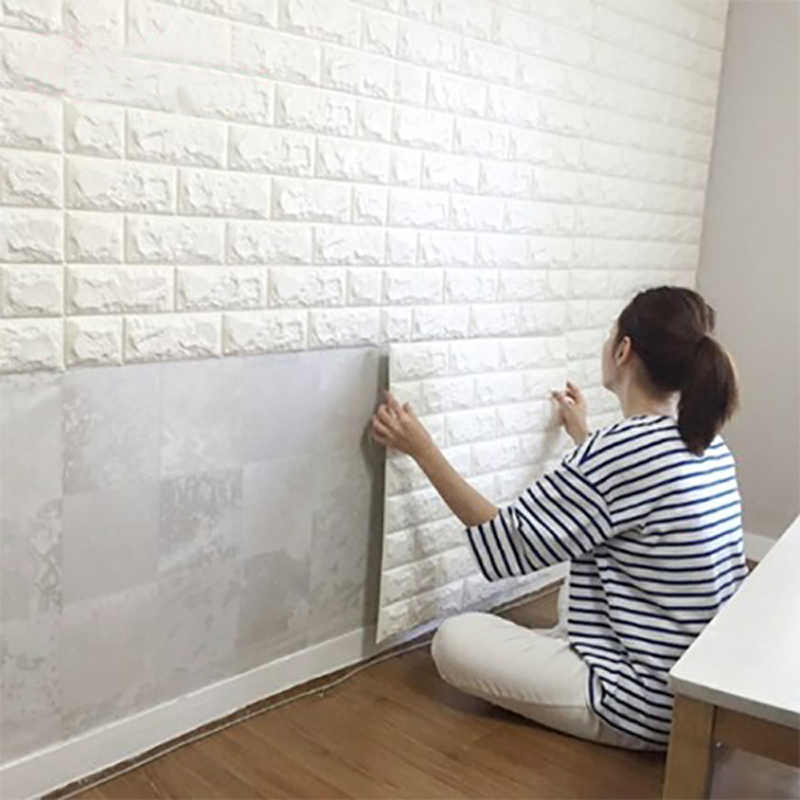 Foam 3D Wall Stickers Self Adhesive Wallpaper Panels Home Decor Living Room Bedroom House Decoration Bathroom Brick Wall Sticker