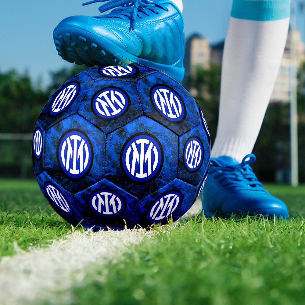 Inter. Italy-1 Indoor Soccer Ball Colorful All Ages Machine Stitched PVC Competition Ready Durable High-Bounce SIZE 5 Football.