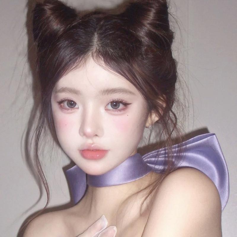 Korean Big Bowknot Collar Handmade Solid Satin Ribbon Bows Choker Necklace For Women Girls Cosplay Cat Accessories