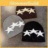 Beanie Fall Winter Knitted Cap With Star Pattern For Casual Streetwear Gift
