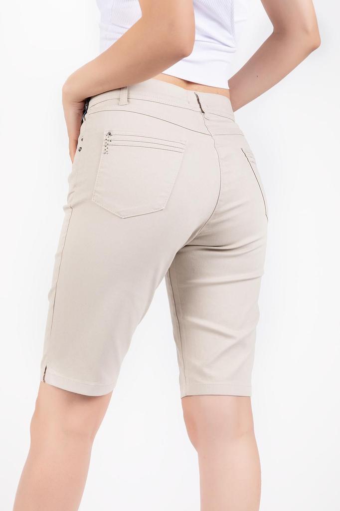 Женские модные шорты большого размера и бермуды Bonita Liz 163 1405083, 5 карманов на талии, Cicekli с разрезом для ног