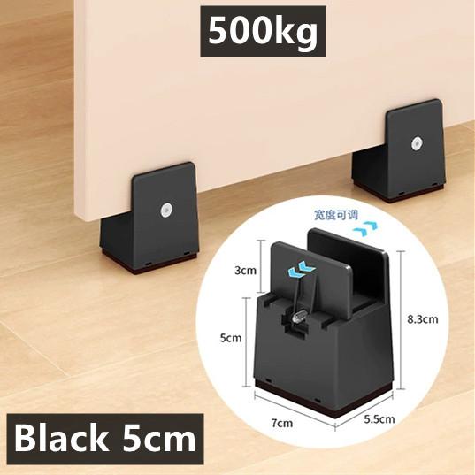 4PCS Splint-type Chair Feet Riser Screw Clamp Height-increasing Furniture Riser Stable Moisture-proof Base Bed Sofa Leg Mat