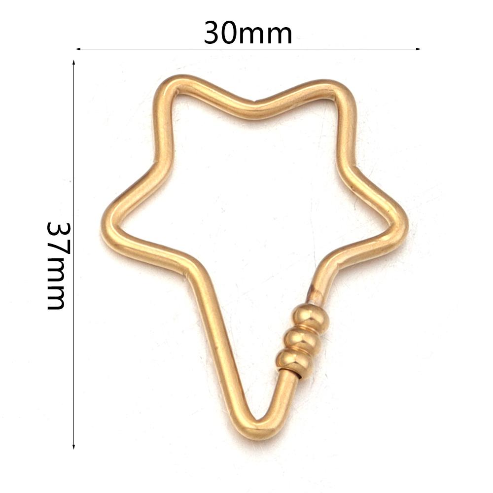 2pcs/lot Stainless Steel Screw Clasps Oval Heart Shape Carabiner Lock Clasp For Jewelry Connector Fastener DIY Keychain Supplies