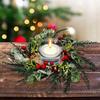 Candle Ring Mini Wreath Kitchen Cabinet Red Berries for Dinner Banquet