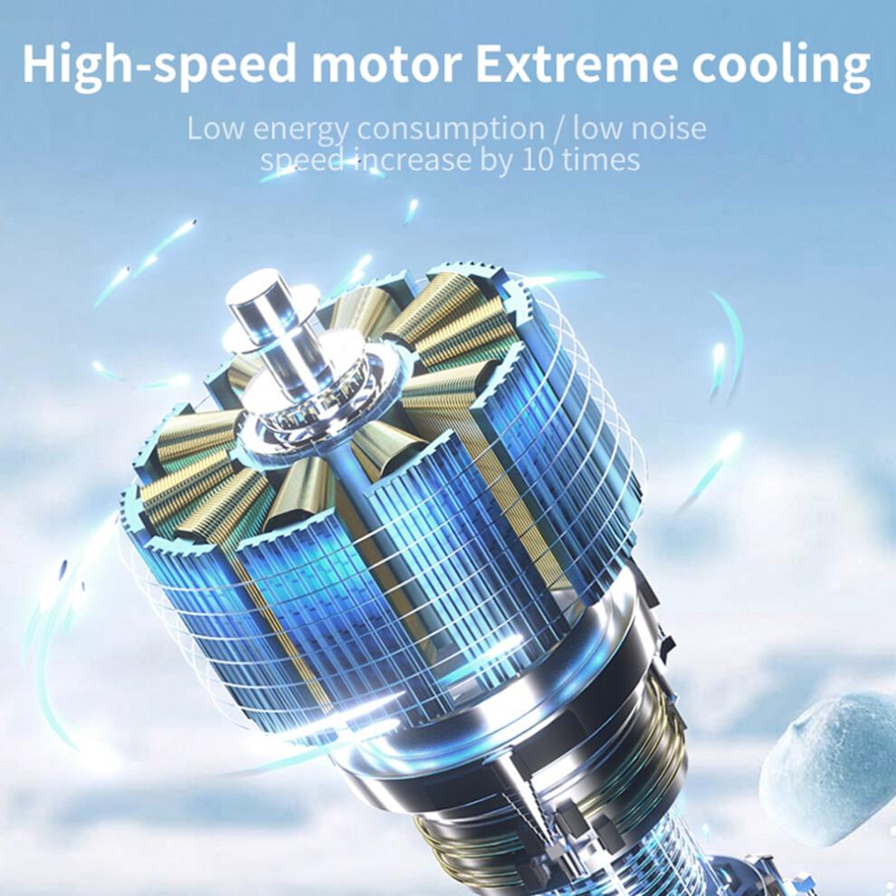 (White) K-801 Cold Compress Summer Cooling Fan 100 Speeds Adjustable Portable Handheld Fan with Digital Display