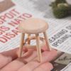1/12 Dollhouse Miniature Furniture Round Stool Chair For Kids Pretend Play Toy House Decor Children Toy Dollhouse Accessories