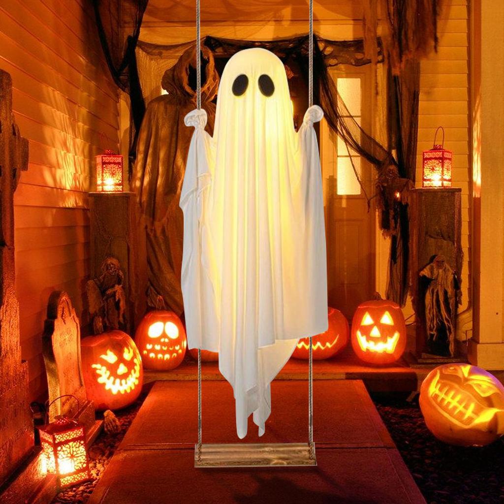 59.84X16.93 Inches Halloween Ghosts Holiday Decor Ghost with LED Lights Halloween Horror Props Home Decorations Hanging