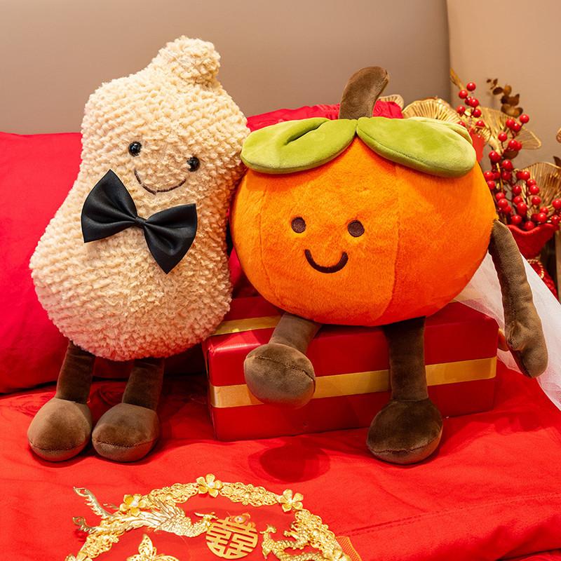 Арахисовая хурма молодожены пресс-кукла пара свадебных счастливых кукол украшение кровати свадебной комнаты креативное украшение