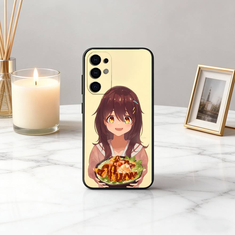 Еда для души M-Mako K-Kawai Чехол для телефона Черный Силикон Мягкий Для Samsung S25,S24,S21,S22,S23,S30,Ultra,S20,Plus,Fe,Lite