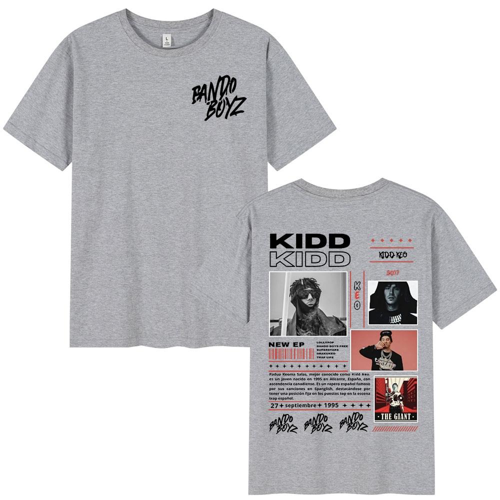 2026 Рэпер Kidd Keo Bando Boyz Тур Мерч Футболки Мужская Мода Хип-Хоп Футболка Летняя Повседневная Хлопок Оверсайз Футболки