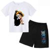 Детские комплекты для детей Аниме One Piece Luffy Gear 5 Косплей Футболка Мальчики Луффи Мальчик Мультфильм Футболки Детские летние топы с коротким рукавом