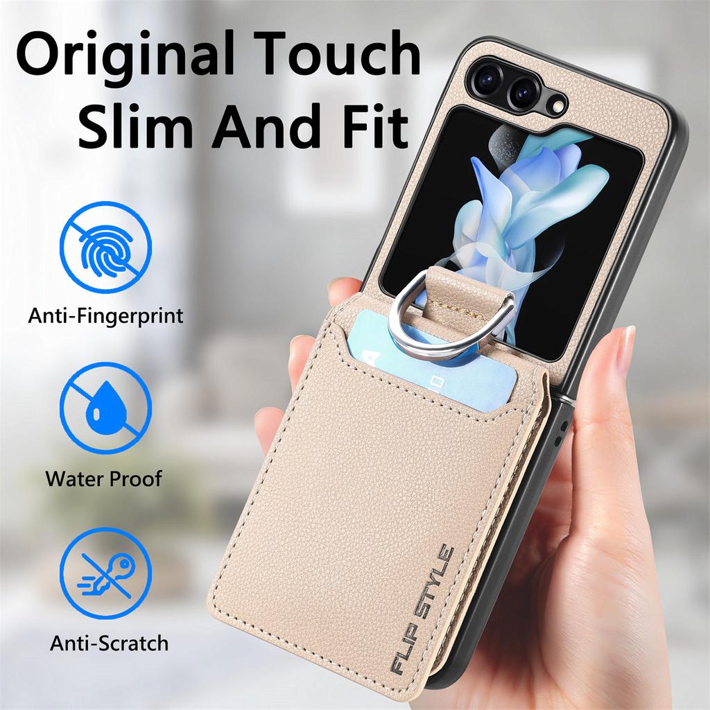 Чехол-кошелек с защитой от царапин для Samsung Z Flip 5 для Samsung Galaxy Z Flip 5 Flip5 Zflip5, чехол для мобильного телефона с гнездом для карты