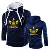 Mens Hooded Zipper Front Graphic Sweatshirt Casual Long Sleeve Pullover Teens Adults