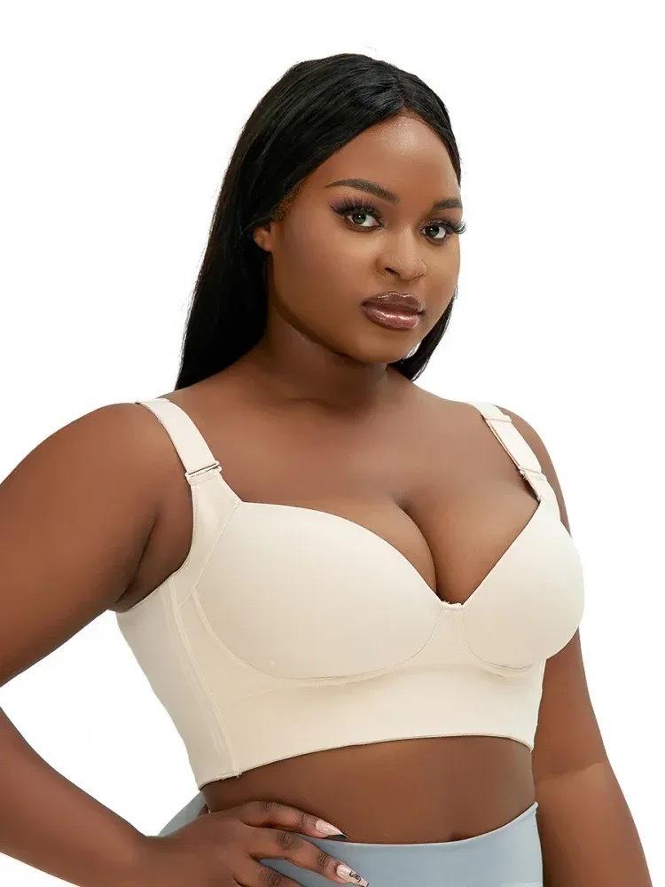 Plus Size Smooth Underwire Bra - Thin Cup, Side Support & Adjustable Fit for Women
