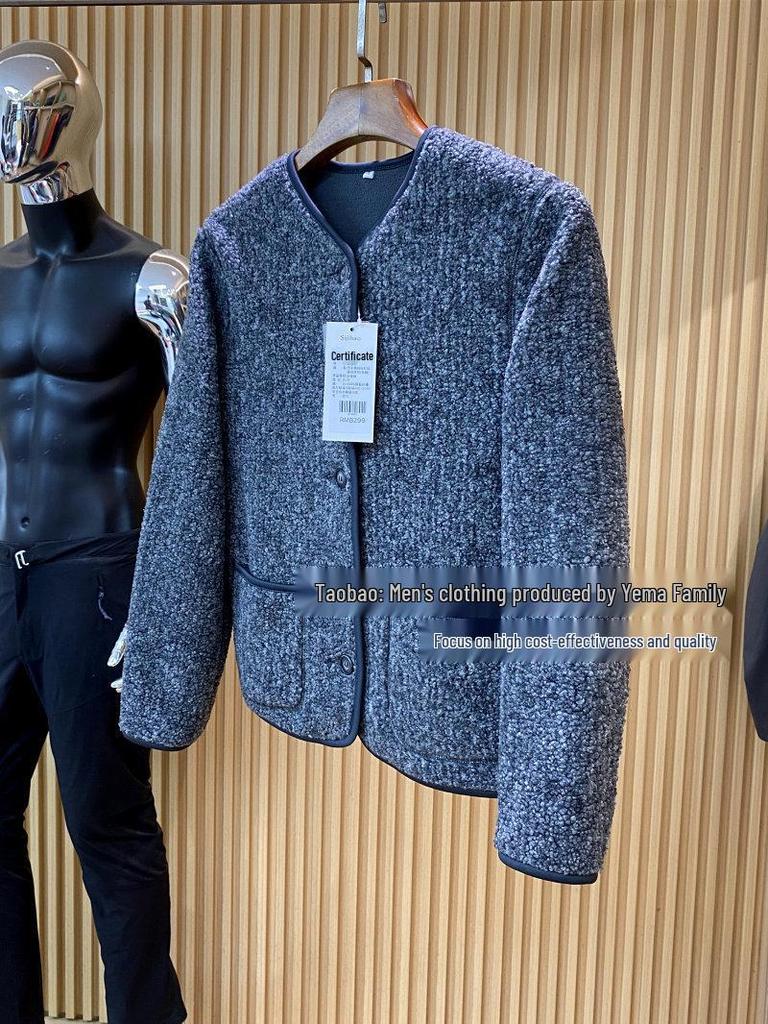 Женский модный кардиган из искусственной овечьей шерсти от японского дизайнера - Стильный теплый кардиган с круглым вырезом.