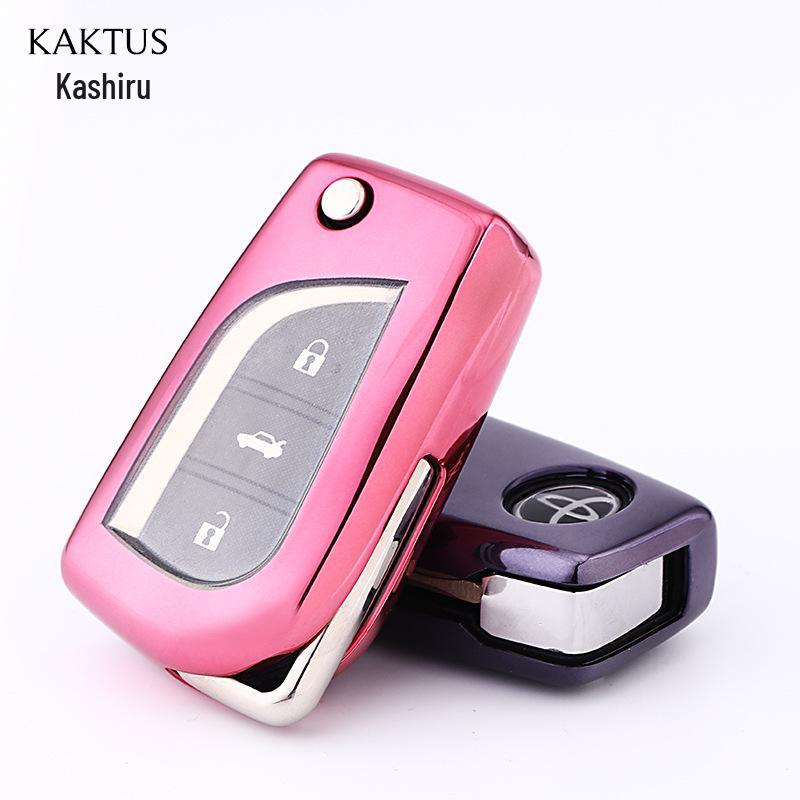 KAKTUS TPU Чехол для ключа автомобиля для Toyota Camry/Corolla - Мягкий резиновый чехол с комплектом пряжек