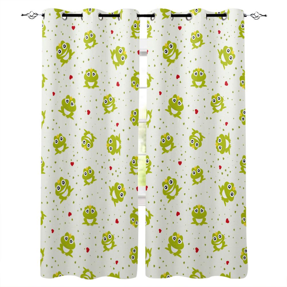 Bamboo And Frog Window Curtains Curtains for Living Room Decorative Items Living Room