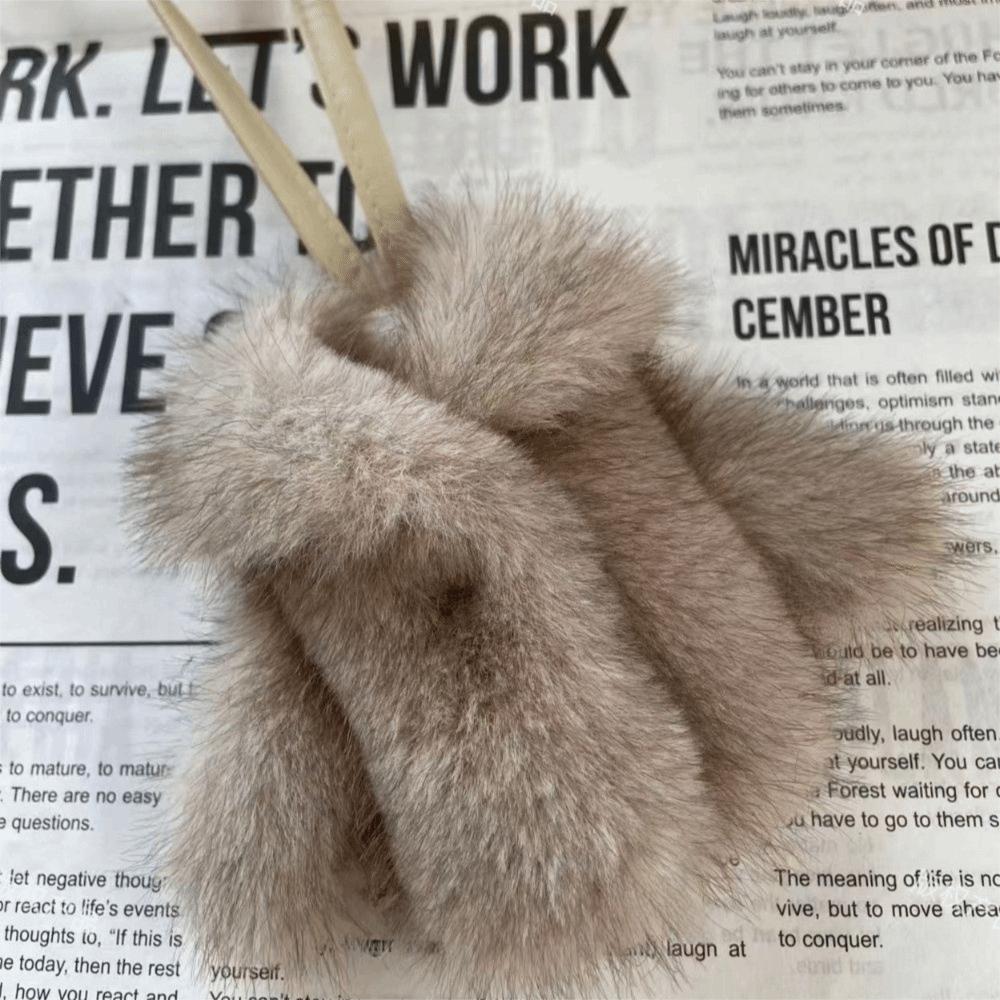 Multipurpose Fluffy Pendant Key Ring Clothing-Shaped Plush Bag Charm Daily