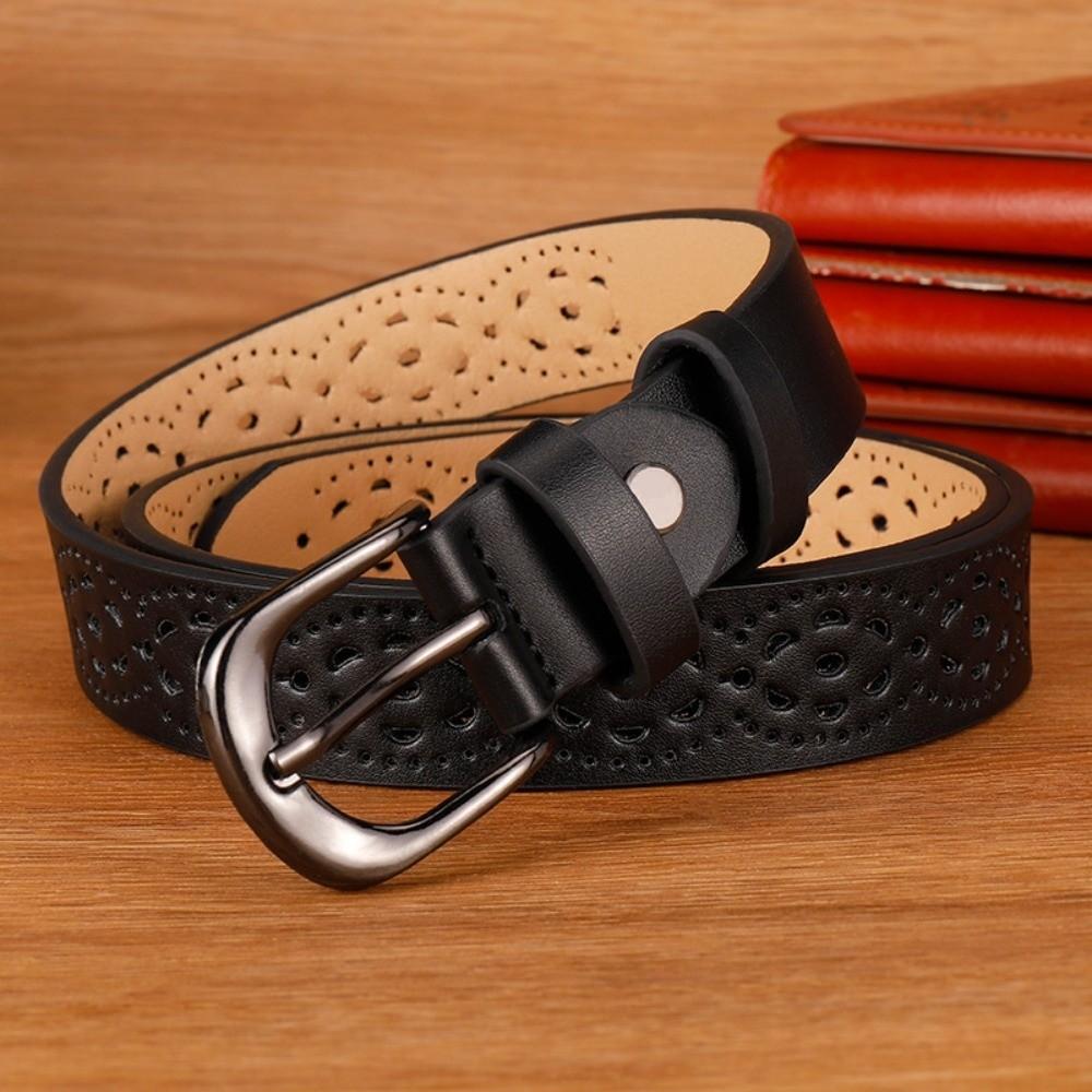 Hollow Vintage Pin Buckle Strap Genuine PU Leather Luxury Female Waist Belt Jeans Accessories
