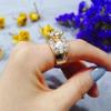 Electroplated Zircon Inlaid Ring - European & American Fashion Engagement Jewelry