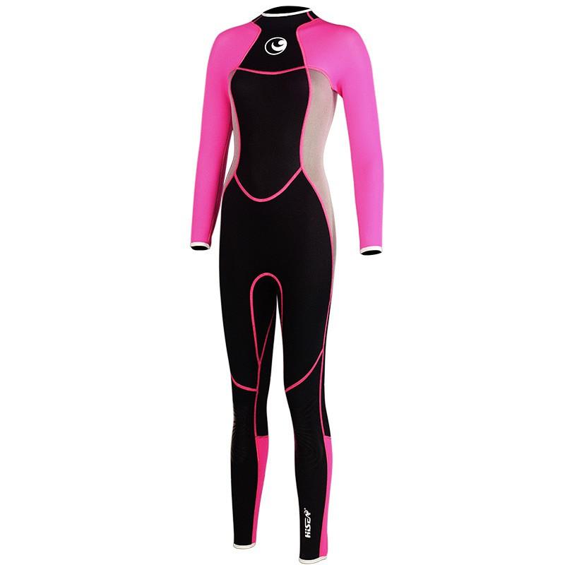Diving Wetsuit Women 3mm Neoprene Full Body Suit With Front Zipper Warm Waterproof Snorkeling Surfing Freediving