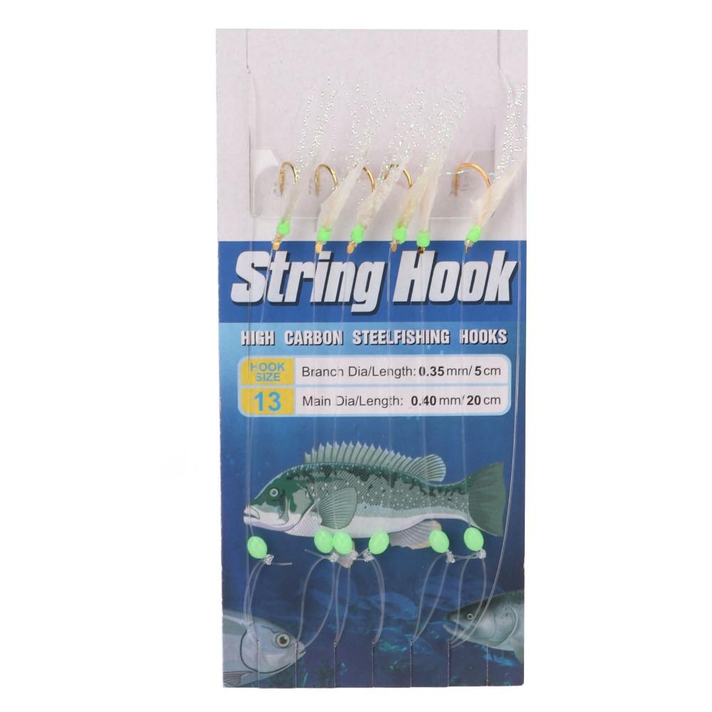 5 Sets Soft Fish Skin Fishing Rigs with Luminous Beads Fishing Lure Rigs  Saltwater Fishing