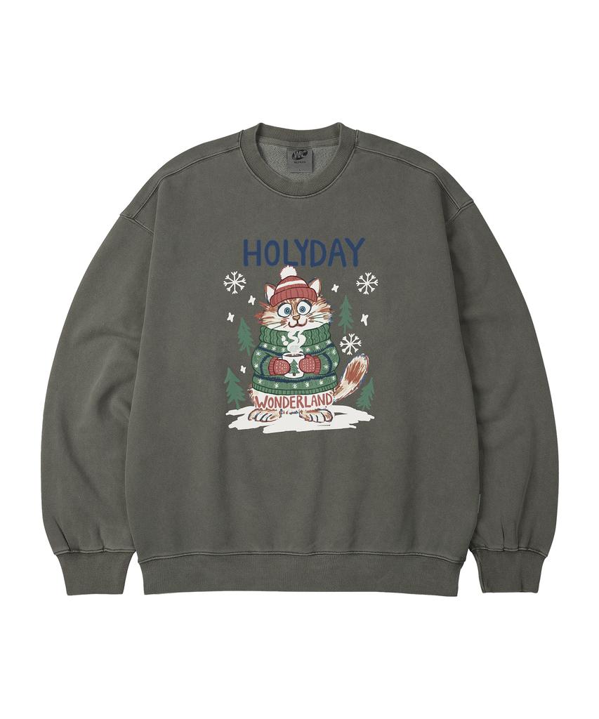 WILDROCK Hollysheesh Holyday Кот Пигментный Свободный Свитшот_5 Цв