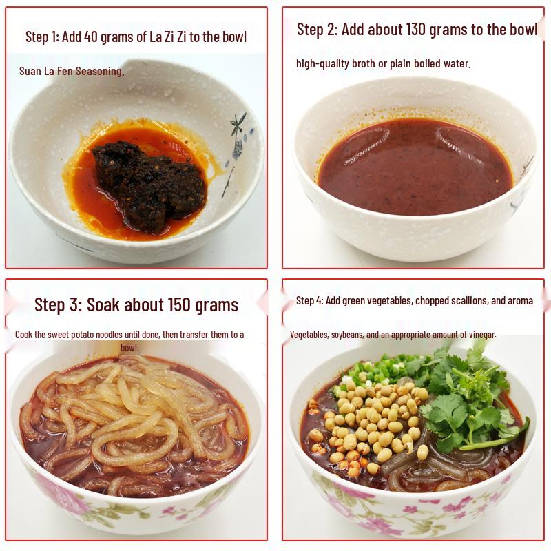 Authentic Chongqing Hot & Sour Noodles Seasoning for Spicy Fresh Rice Noodles in Catering & Restaurant Use