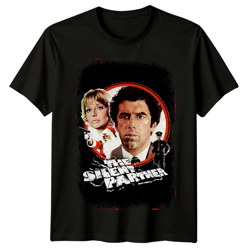 Молчаливый партнер (1978) Футболка в стиле ретро 70-х, вдохновленная кинопостерами, унисекс.