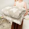 Double-Layer Thick Fleece Blanket Soft Plush Throw Sofa Bed Cozy Winter Use Solid Color