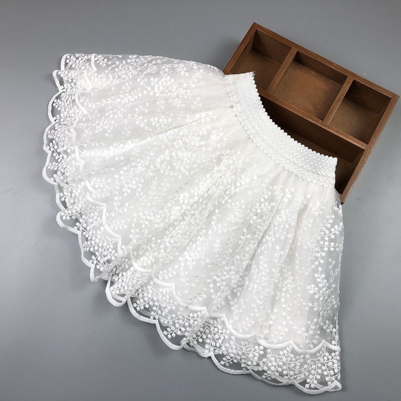 Детская кружевная пышная короткая юбка, юбка из марли для девочек, полуюбка, модная и универсальная короткая юбка для девочек