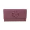Кошелек-портмоне Soho с тисненым логотипом, длинный, из кожи, для женщин, фиолетовый