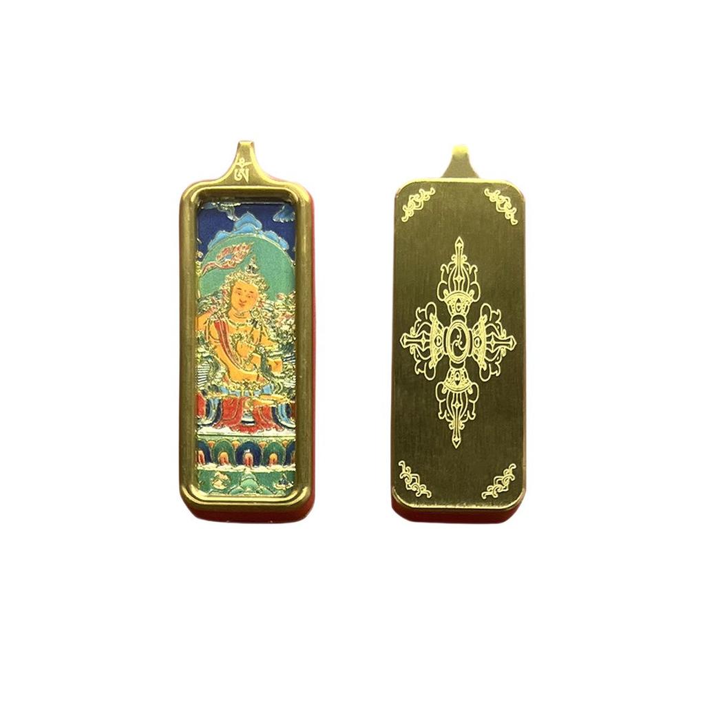 Tibetan Eight Guardian Gods Titanium Steel Thangka Pendant