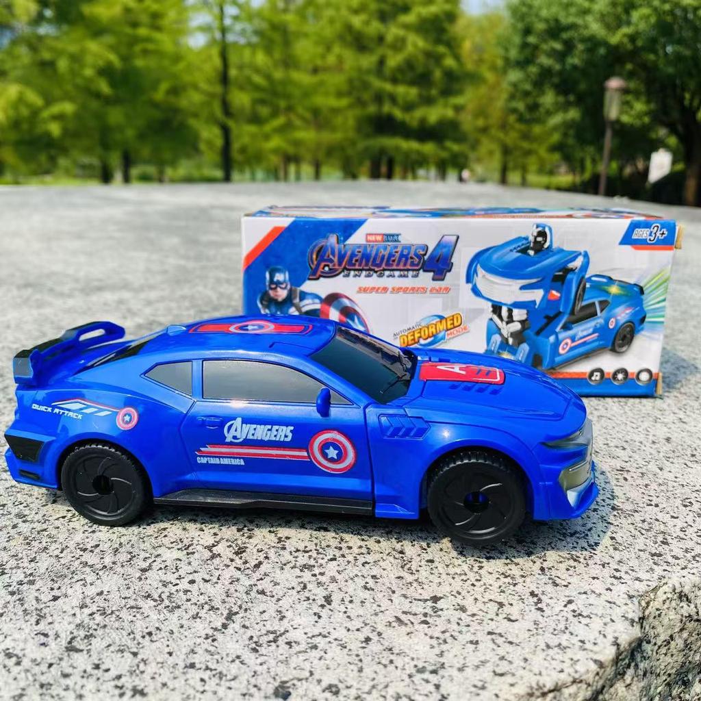 TikTok Transforming Police Car Robot - Children's Electric Rotating Toy