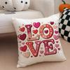 LOVE Cushion Cover Linen Pillow Case Soft Breathable Protective Couch Room Decoration